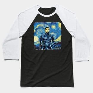 Black panther Van Gogh Style Baseball T-Shirt